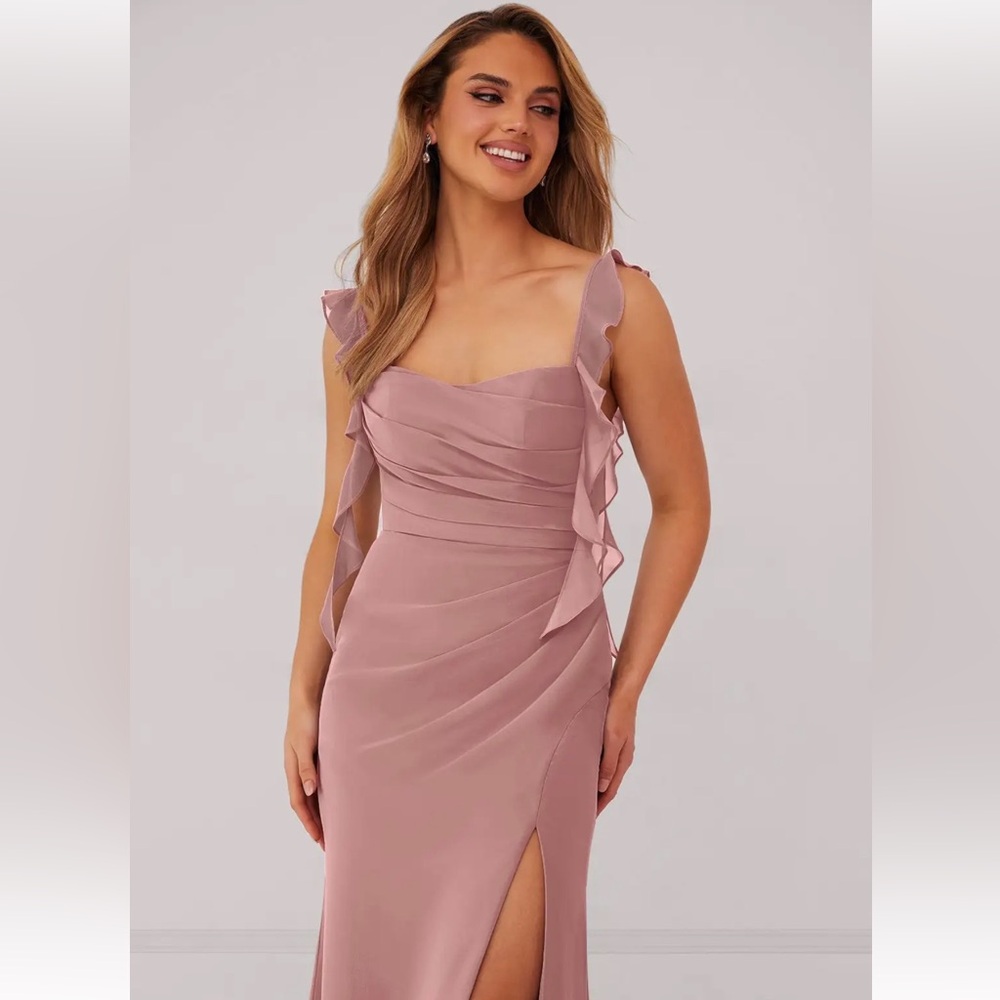 Barbie Mauve Ruffle Prom Dress - Picture 2 of 12